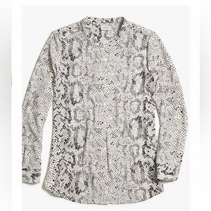 J Crew Snakeprint Blouse Size XL